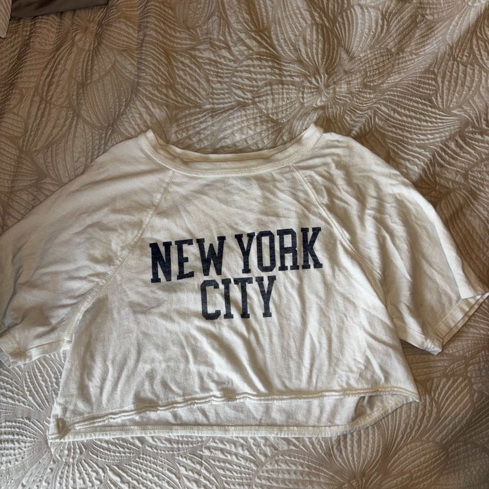Aeropostale Cream Crop Boyfriend Tee